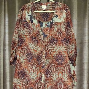 Floral abstract print blouse